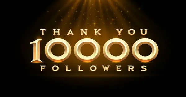 Děkuji Vám Následovníci Národy 10K Online Sociální Skupina Šťastný Prapor — Stockový vektor