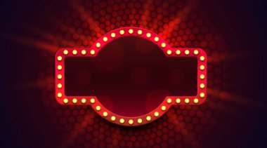 Hafif çerçeve etiketi, bar kumarhanesi, gösteri tabelası. Vektör