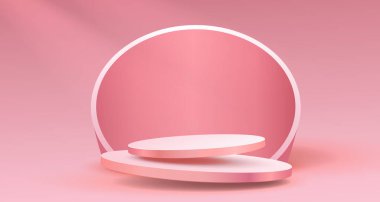 Işıklı sahne podyumu, ödül için sahne podyumu sahnesi, dekor unsuru arka planı. Vektör