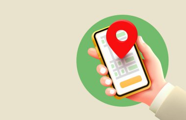 Location smart service, touch screen, app navigator. Vector