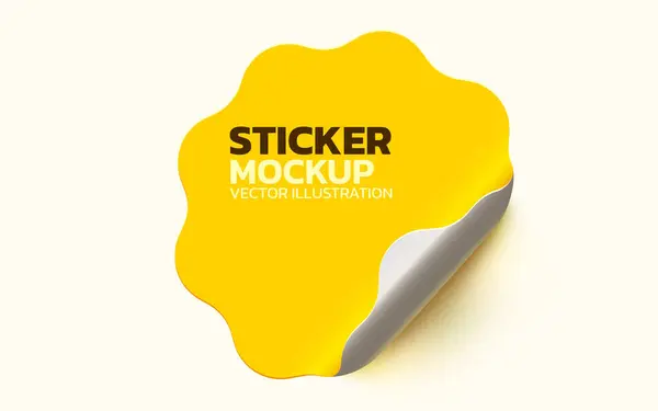 Samolepka Odlupovací Roh Izolované Bílém Pozadí Vektorově Žlutý Prázdný Papírový Stock Ilustrace