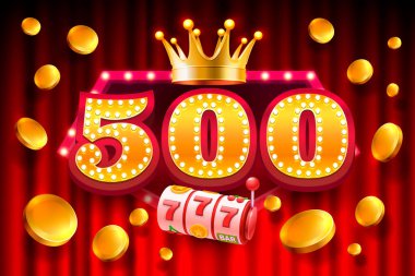 Kumarhanelerde serbest atış, özel kupon 500 sikke, Banner özel indirimi. Vektör