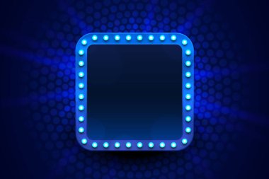 Hafif çerçeve etiketi, bar kumarhanesi, gösteri tabelası. Vektör