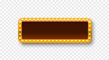 Hafif çerçeve etiketi, bar kumarhanesi, pano, şeffaf bir arka plan. Vektör