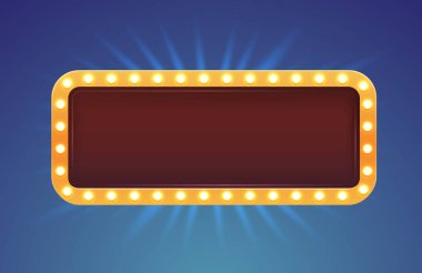 Hafif çerçeve etiketi, bar kumarhanesi, gösteri tabelası. Vektör