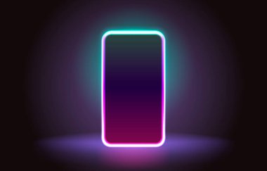 Akıllı telefon mobil ekranı, teknoloji mobil ekran ışığı. Vektör