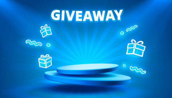 Предоставляем неоновую подиум, магазин мега-скидки, специальную промо рамку. Вектор