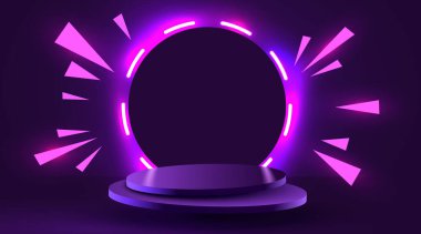 Soyut sahne arkaplanı. Ürün sunumu, modelleme, kozmetik ürünler, podyum, sahne kaidesi veya platformu. Vektör illüstrasyonu