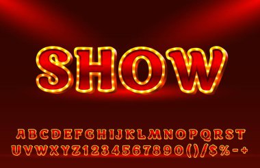 Yazı tipi kümesi koleksiyonunu, harfleri ve sayı simgesini göster. Vektör illüstrasyonu