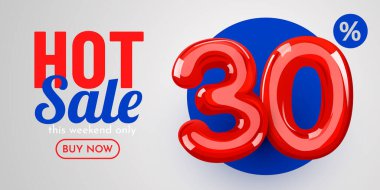 30 percent Off. Discount creative composition. Mega Sale. Vector illustration.