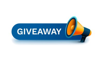 Hediye megafon, mağaza indirimi, özel tanıtım çerçevesi. Vektör