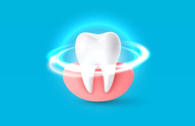 Dişlerin korunması, virüslere karşı tedavi. Vektör