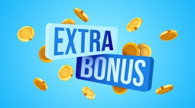 Fazladan ikramiye. Düşen altın paralar. Nakit mi yoksa ödül konsepti mi? Vektör illüstrasyonu