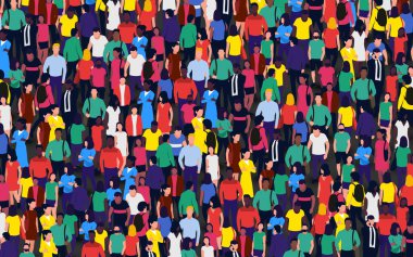 Large group of people. Vector illustration. clipart