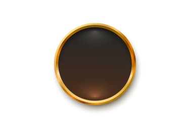 Altın çerçeve etiketi, olay çubuğu düğmesi, altın tabela. Vektör