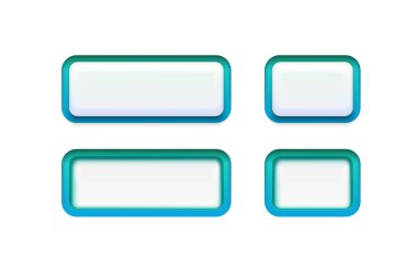 Beyaz çerçeve etiketi, olay çubuğu düğmesi, renk tabelası. Vektör