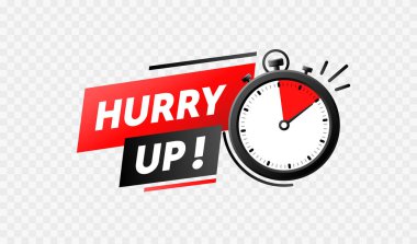 Acele et, zaman satışı, özel teklif, rozet mesajı. Vektör illüstrasyonu