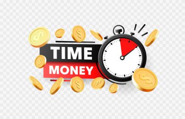 Zaman ve para, finansal afiş, satış limiti. Vektör 