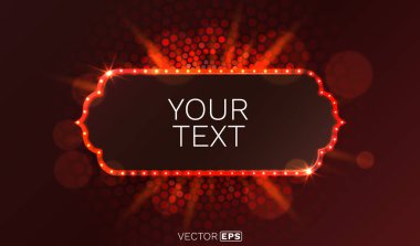 Hafif çerçeve etiketi, bar kumarhanesi, gösteri tabelası. Vektör