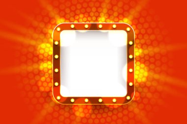 Hafif çerçeve etiketi, bar kumarhanesi, gösteri tabelası. Vektör