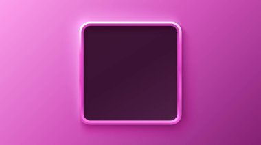 Mor çerçeve etiketi, olay çubuğu düğmesi, altın tabela. Vektör