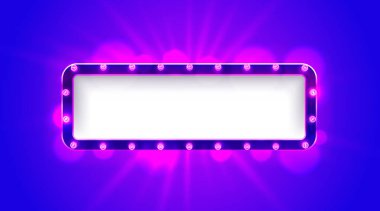 Hafif çerçeve etiketi, bar kumarhanesi, gösteri tabelası. Vektör