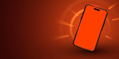 Mobil akıllı telefon geçmişi. Modern bir model. Vektör illüstrasyonu