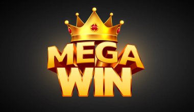 Büyük altın bayrak. Altın harflerle ve taçla imzala. Vektör illüstrasyonu