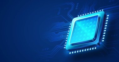 Ai chip, yenilik teknolojisi, ai sanat teknolojisi. Vektör