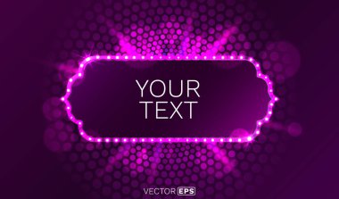 Hafif çerçeve etiketi, bar kumarhanesi, gösteri tabelası. Vektör