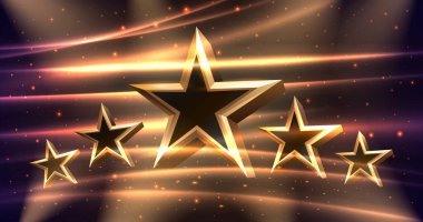 Ödül adaylığı podyumu, altın ödül töreni, sahne yıldızı töreni. Vektör