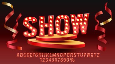 Yazı tipi kümesi koleksiyonunu, harfleri ve sayı simgesini göster. Vektör