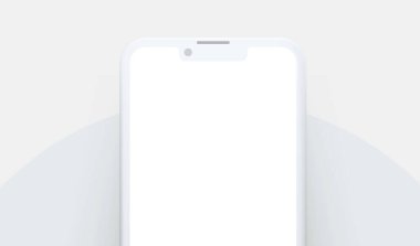 Akıllı telefon modeli, 3D telefon, afiş geçmişi. Vektör illüstrasyonu 