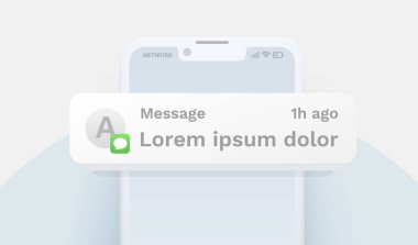 Sohbet ederek insanlar arasındaki akıllı telefon mesajı iletişimi. Vektör