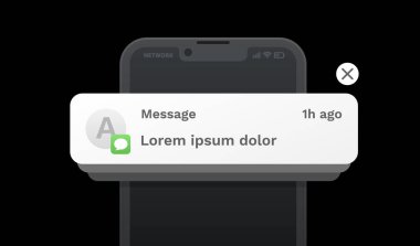 Sohbet ederek insanlar arasındaki akıllı telefon mesajı iletişimi. Vektör