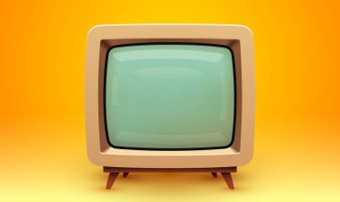 Retro TV. Gerçekçi bir tarz. Vektör illüstrasyonu