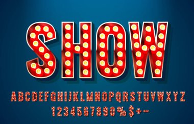 Yazı tipi kümesi koleksiyonunu, harfleri ve sayı simgesini göster. Vektör