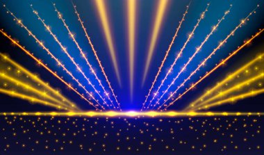 Ödül adaylığı, podyum, şov yıldızı, sahne yıldızı töreni. Vektör