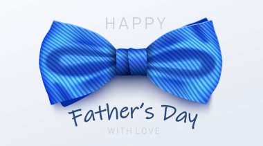 Papyonlu ve kaligrafik harfli Babalar Günü afişi. Vektör illüstrasyonu