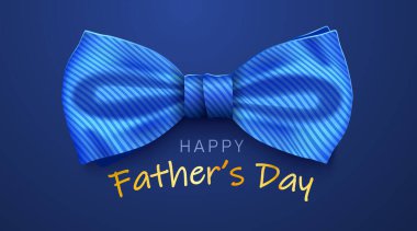 Papyonlu ve kaligrafik harfli Babalar Günü afişi. Vektör illüstrasyonu