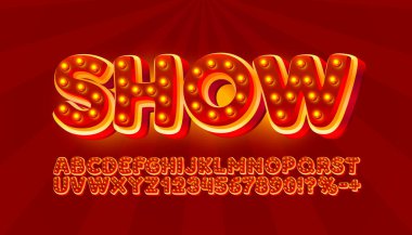 Yazı tipi kümesi koleksiyonunu, harfleri ve sayı simgesini göster. Vektör