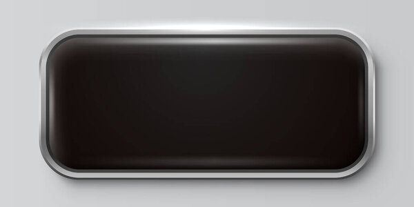 luxury Button or Frame. Glossy metal banner. Vector illustration