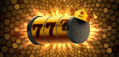 Kumar makinesi büyük ikramiyeyi kazandı. 777 Büyük Kazanç konsepti. Kumarhane ikramiyesi. Vektör illüstrasyonu