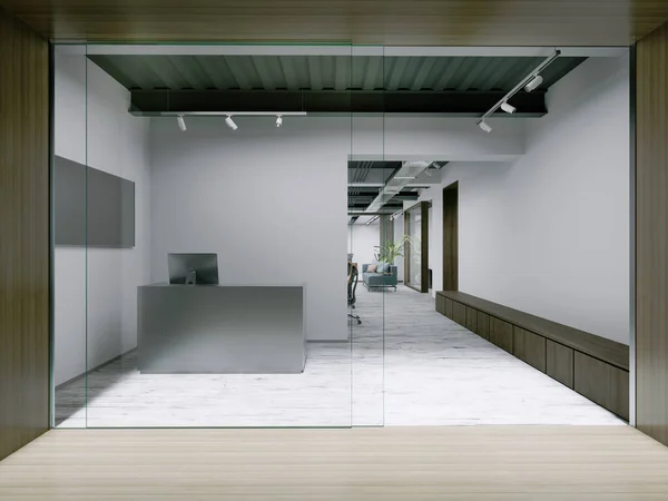 Modern Modaya Uygun Resepsiyonlu Ofise Giriş Koridoru Oluşturma — Stok fotoğraf
