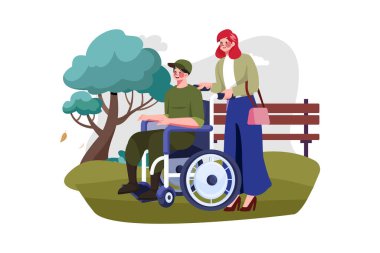 Gazi ve karısı ordudan terhis olduktan sonra yürüyüşe çıktılar.