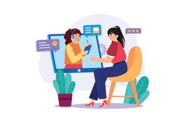 Modern Teknoloji Illustration konsepti. Beyaz arkaplanda izole edilmiş düz bir illüstrasyon