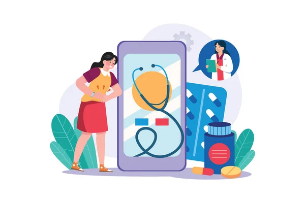 Concepto Smart Healthcare Illustration Sobre Fondo Blanco — Archivo Imágenes Vectoriales