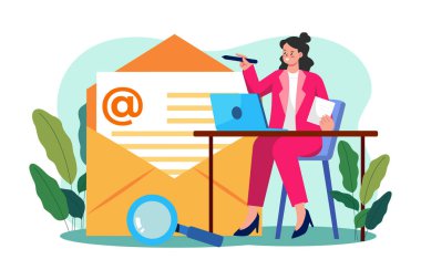 E-posta kullanan iş kadını pazarlaması
