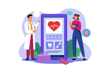 Beyaz arka planda Tıbbi Uygulama Çizimi