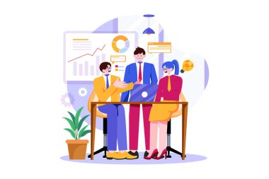 Takım çalışması yapan bir grup insan kavramı